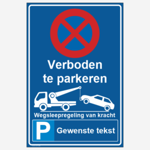 Parkeerbord. Art.P28B Verboden te parkeren